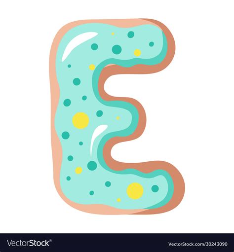 Letter donut alphabet on white Royalty Free Vector Image