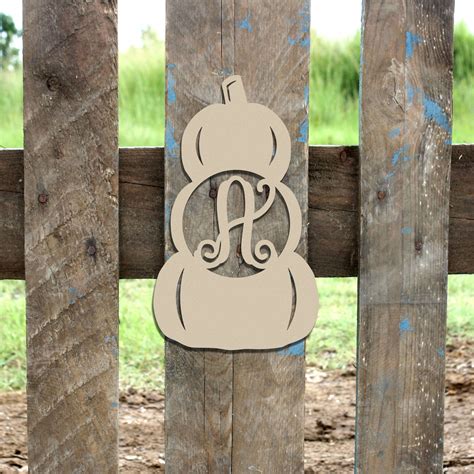 Buy Online Unfinished Monogram Letter Stacked Pumpkin Frame