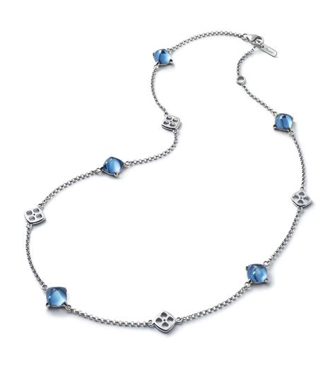 Sterling Silver Mini Medicis Riviera Blue Necklace