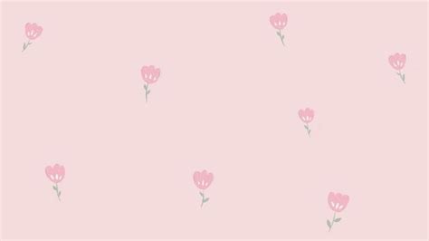 Light Pink Hand-drawn Tulip Aesthetic Desktop Computer Wallpaper Background Backgrounds | PSD ...