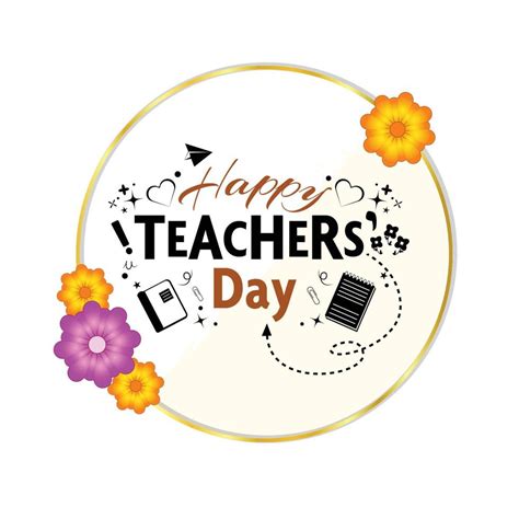 Happy teacher's day Goldin frame 11164305 Vector Art at Vecteezy