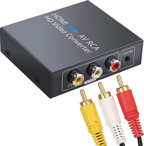 LiNKFOR HDMI to AV Converter 1080P ZOOM Function HDMI to CVBS R/L ...