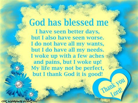 God has blessed me - QUOTES and STORIES