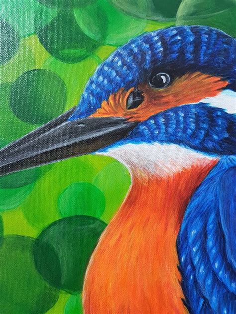 Kingfisher Hi Original Acrylic Painting on Canvas Medium | Etsy