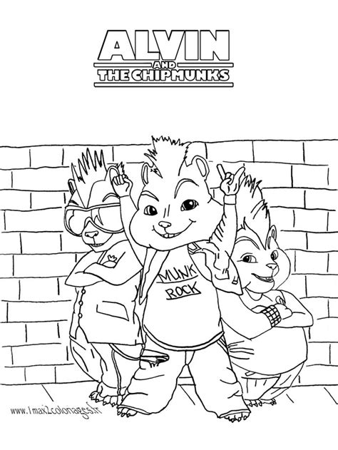 Alvin and the Chipmunks coloring page to download - Alvin and the Chipmunks Coloring Pages for Kids