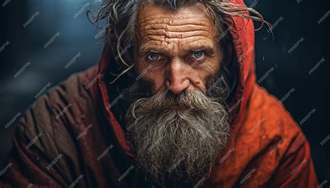 Homeless person emotional editorial portrait photography | Premium AI ...