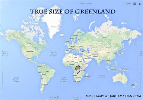 True Size of Greenland : MapPorn