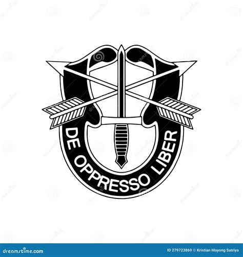 Emblem of US Army Special Forces Groups Green Berets. De Oppresso Liber Stock Vector ...