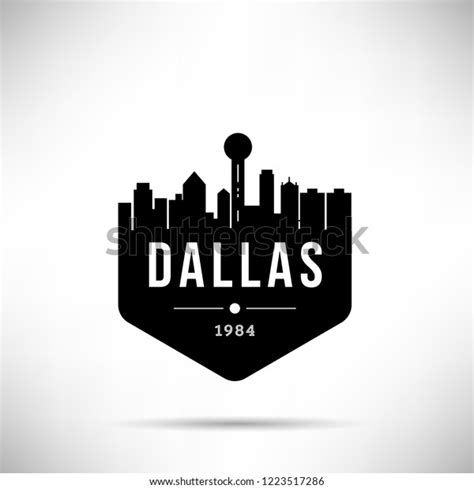 Dallas City Modern Skyline Vector Template Stock Vector (Royalty Free ...