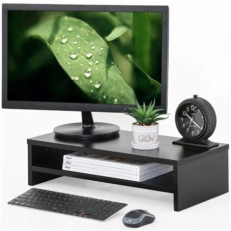 FITUEYES Computer Monitor Riser 21.3 inch 2 Tier Shelves Monitor Stand ...