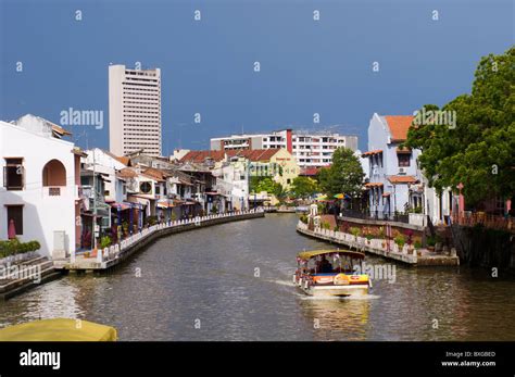 river cruise in Malacca, and unesco heritage sites in Malaysia Stock ...