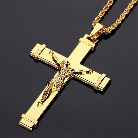 18K Gold Flat Cross Pendant | Gold chains for men, Chains for men, Christian jewelry