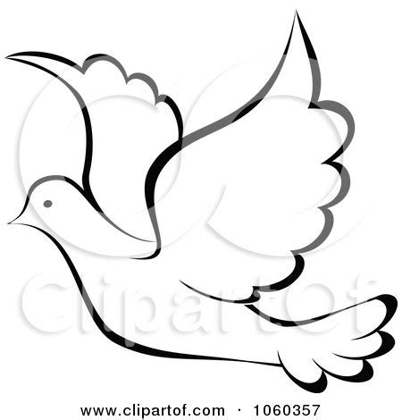 Royalty-Free Vector Clip Art Illustration of a Black And White Dove ...