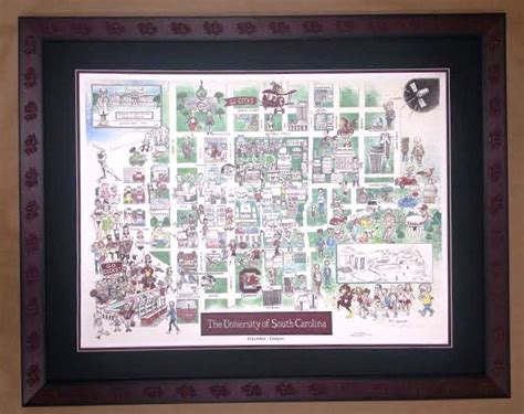 Old USC Caricature Map! – Columbia Frame Shop