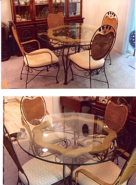Elegant dining set: 47-inch wide, 1/2" thick glass-top table with 4 chairs | Flickr - Photo Sharing!