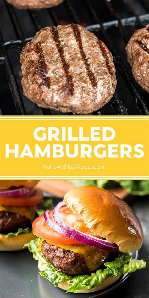 Juicy Grilled Hamburgers Recipe | YellowBlissRoad.com