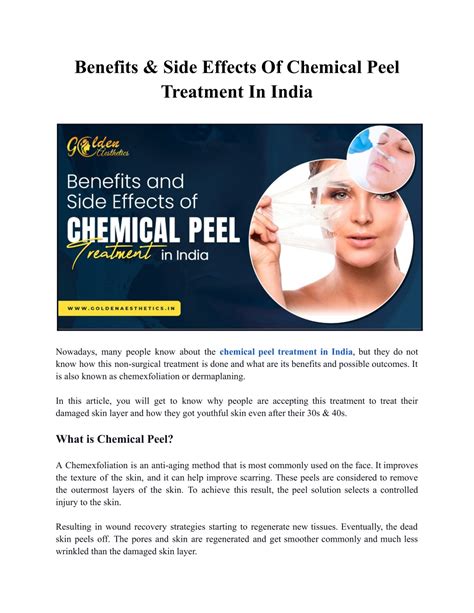 PPT - Benefits & Side Effects Of Chemical Peel Treatment In India ...