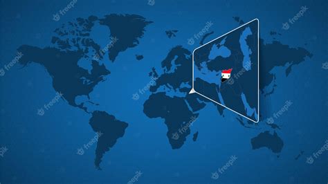 Premium Vector | Detailed world map with pinned enlarged map of syria ...