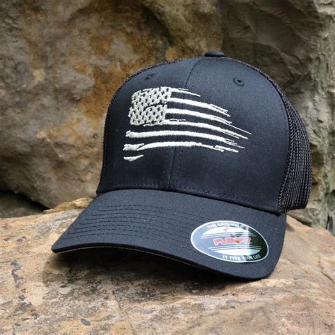 Distressed American Flag Embroidered Hat | Grit Gear Apparel