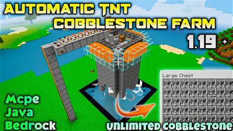 Fully Automatic COBBLESTONE Farm Minecraft 1.19 | TNT COBBLESTONE ...