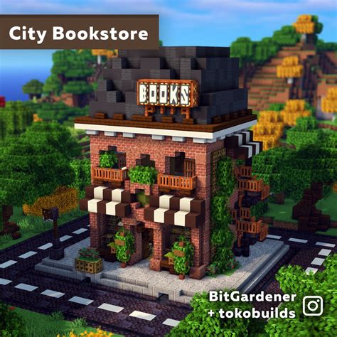 Minecraft Bookstore design | Amazing minecraft, Minecraft modern ...