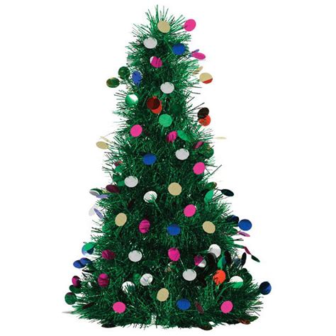 Tinsel Christmas Tree 10" Green with Ornaments - Walmart.com