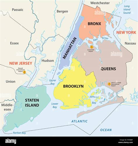 new york city, 5 boroughs map Stock Vector Image & Art - Alamy