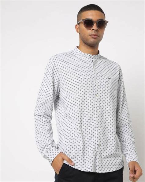 Buy Men Printed Slim Fit Shirt with Band Collar Online at Best Prices in India - JioMart.