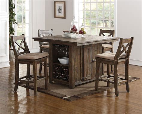 Tuscany Park Counter Height Island Set | Tall kitchen table, Kitchen table settings, Kitchen ...