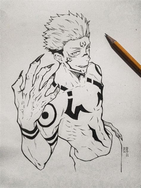 Jujutsu kaisen drawing anime drawing sukuna fanart Drawing Sketches, Drawing Ideas, Drawings ...