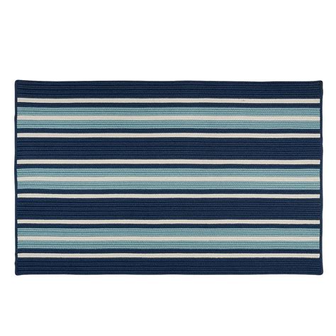 Colonial Mills Mesa Stripe Shoreline Blue 12x15 Striped Indoor/Outdoor ...