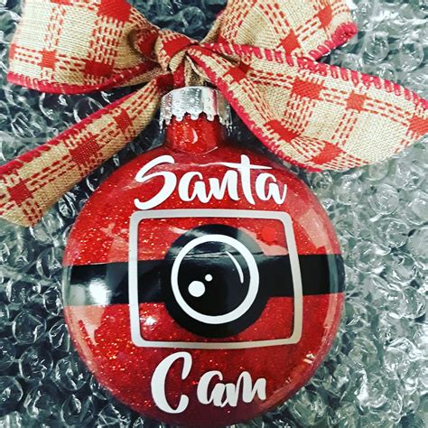 Santa Cam Custom Glitter Ornament Personalized Custom Glitter - Etsy