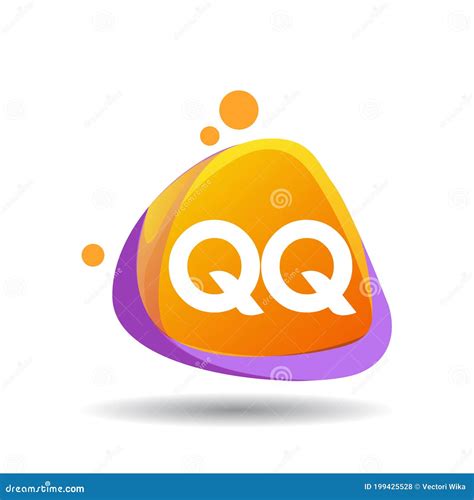 Letter QQ Logo in Triangle Splash and Colorful Background, Letter ...