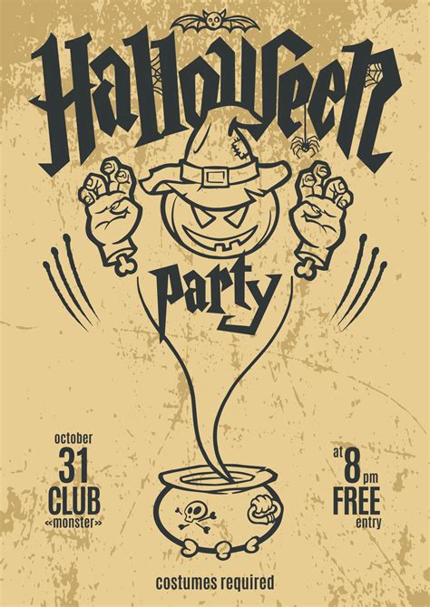 Halloween Party Poster Template. 17125201 Vector Art at Vecteezy