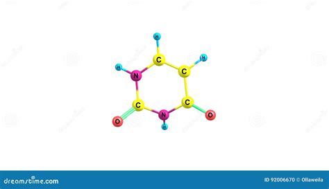 Uracil Molecular Structure Isolated on White Stock Illustration - Illustration of uracil ...