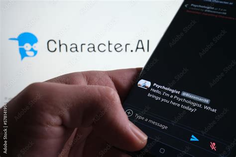 Character AI Chatbot example seen on smartphone screen. Blurred ...