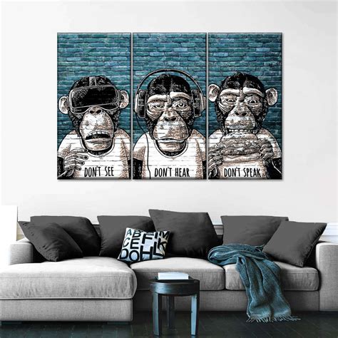 Three Monkeys Wall Art | Digital Art