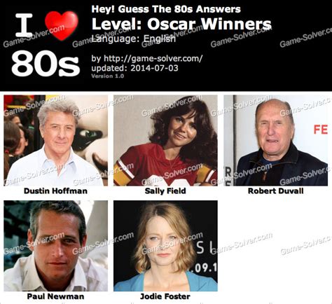 Hey Guess The 80s Oscar Winners Answers - Game Solver