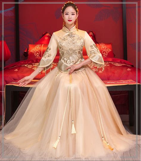 New 2018 Chinese traditional elegant clothing Summer bride wedding ...