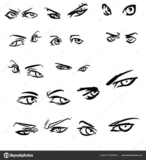 Anime Eye Drawing Reference Anime Body Sketch Cute Girl Manga Stock ...