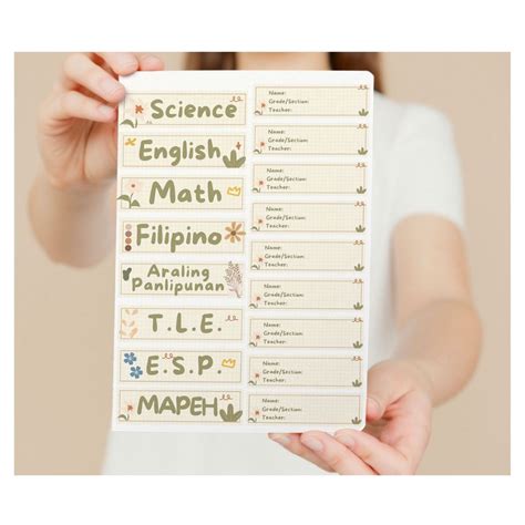 CUTE AESTHETIC SUBJECT AND NAME STICKER SET | Shopee Philippines