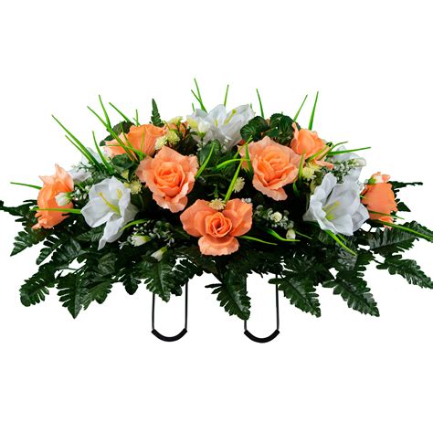 Sympathy Silks Artificial Cemetery Flowers - Realistic - Outdoor Grave Decorations - Non-Bleed ...