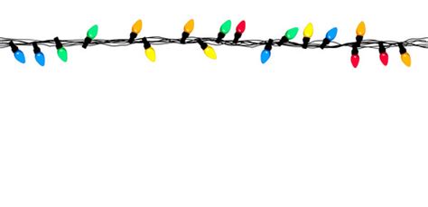 Christmas lights border colorful on white Vector Image