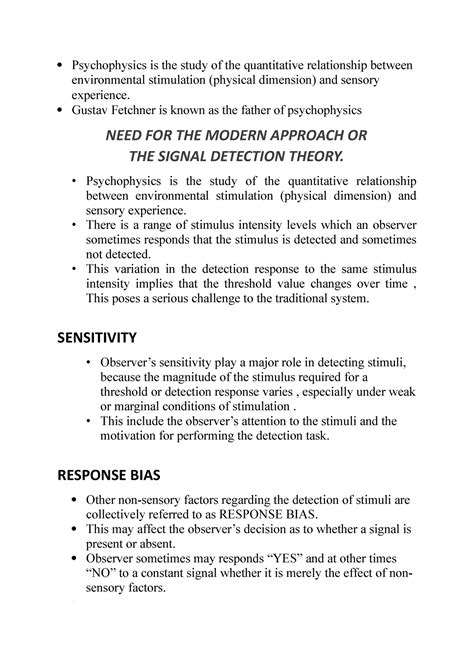 Psychophysics - Psychophyiscs - Psychophysics is the study of the ...