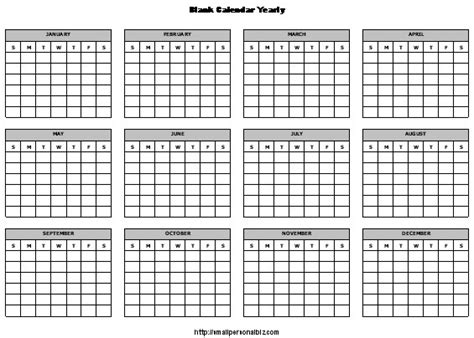 Editable Yearly Calendar – templates free printable