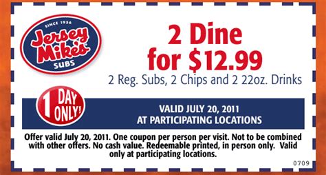 Fort Worth on the Cheap » Jersey Mike’s coupons