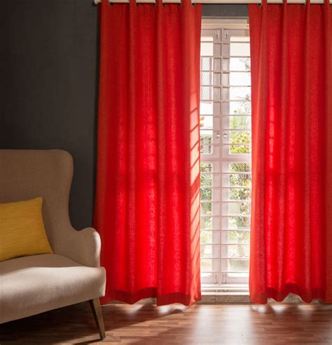 Textura Cotton Custom Curtain Spicy Orange | Curtains living room ...