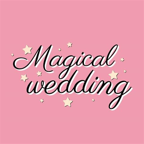 Magical wedding handwritten word banner template design vector 26467290 ...