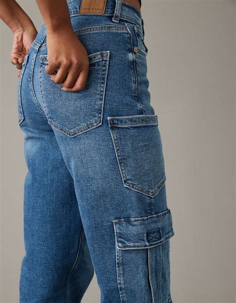 AE Stretch Super High-Waisted Baggy Straight Cargo Jean