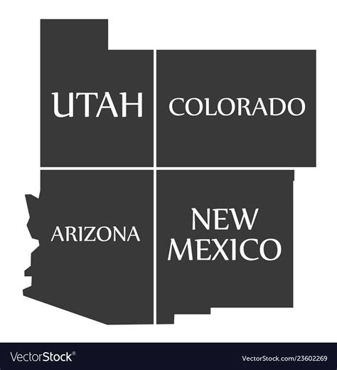 Utah Colorado Arizona New Mexico Map - Dorise Josephine